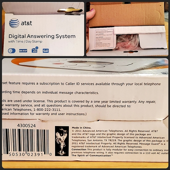 at&t digital answering system w/ time & day stamp. BRAND NEW. - Picture 3 of 3